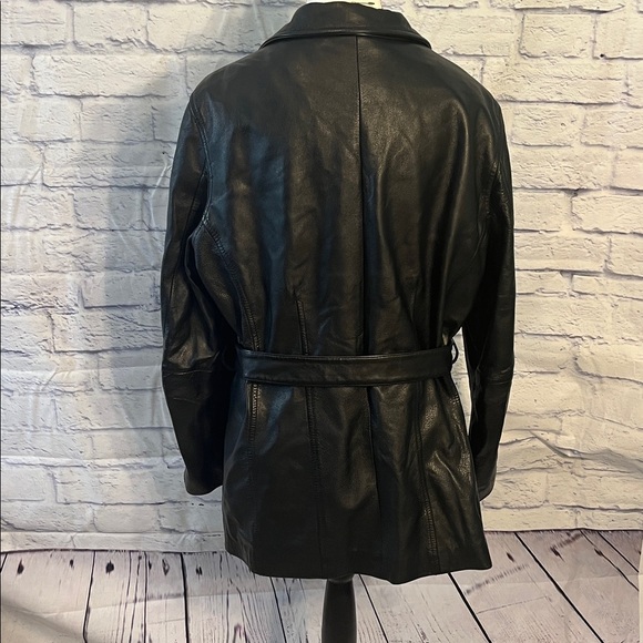 Wilson’s Leather Jacket with Belt Black Thinsulate Removable Lining Size XL - Picture 6 of 11